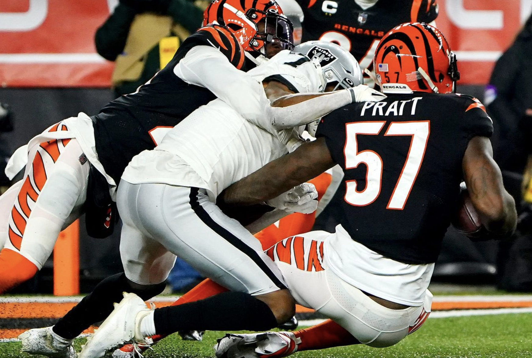 Cincinnati Bengals linebacker Germaine Pratt (57) plays during an